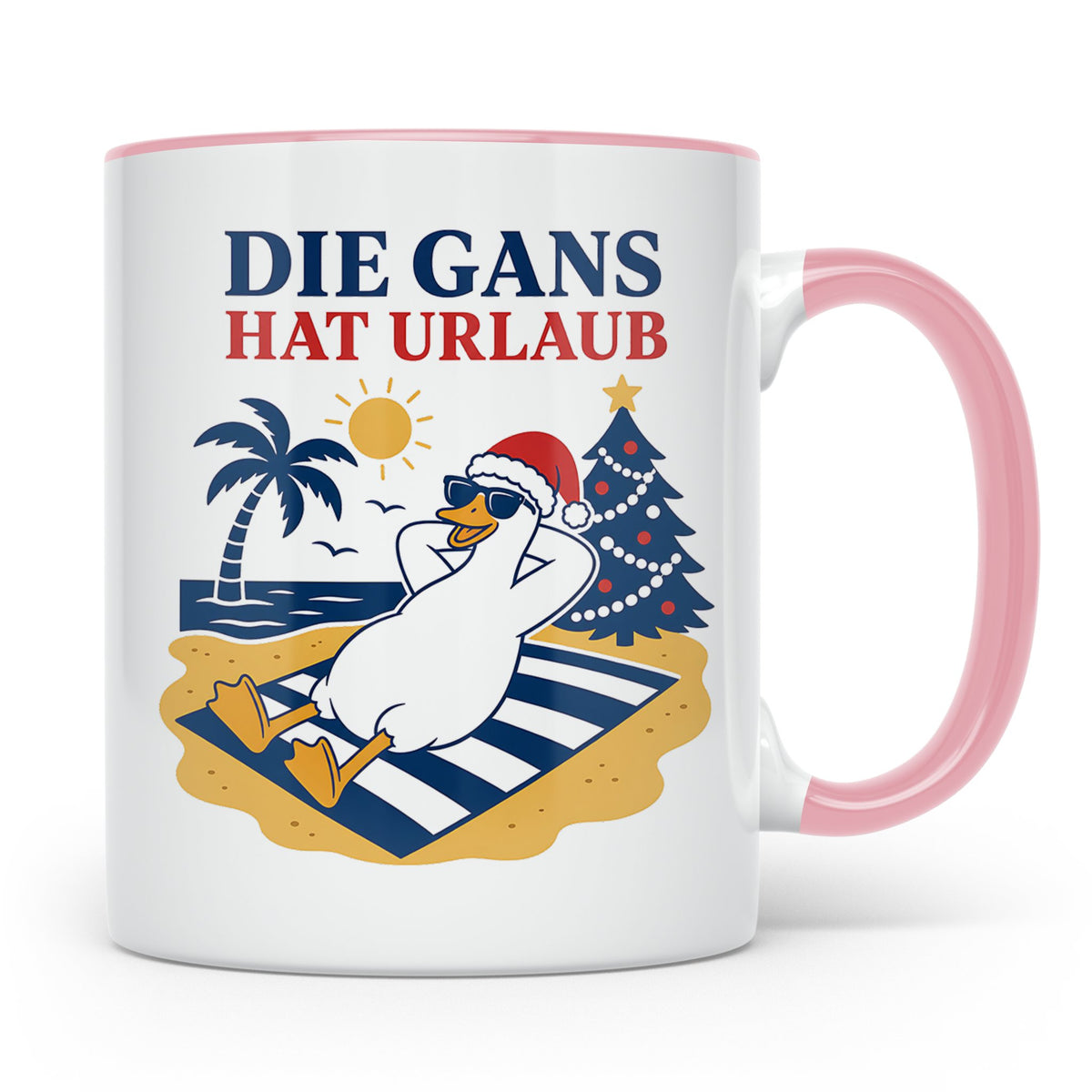 Gans Tasse Die Gans hat Urlaub - Lustiges Geschenk für Veget – Rosa [farbe:rosa]