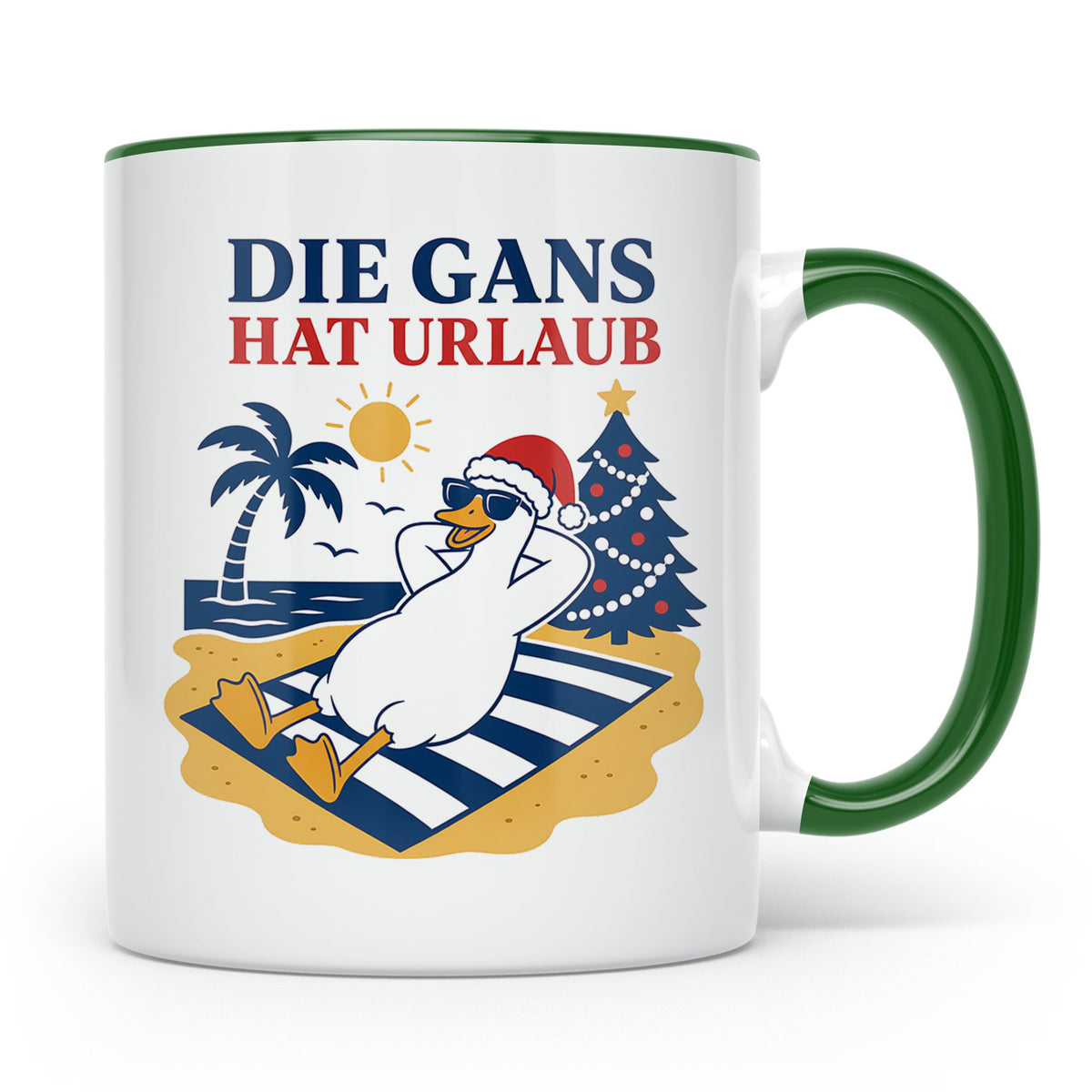 Gans Tasse Die Gans hat Urlaub - Lustiges Geschenk für Veget – Grün [farbe:grün]