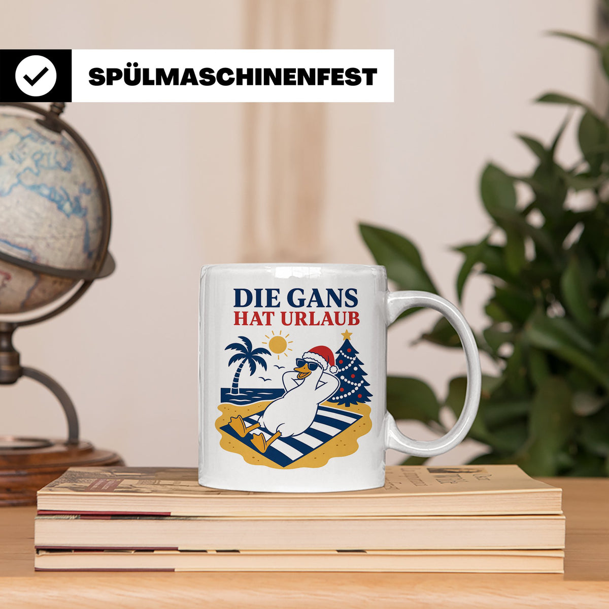 Gans Tasse Die Gans hat Urlaub - Lustiges Geschenk für Veget – Weiß [farbe:weiß]