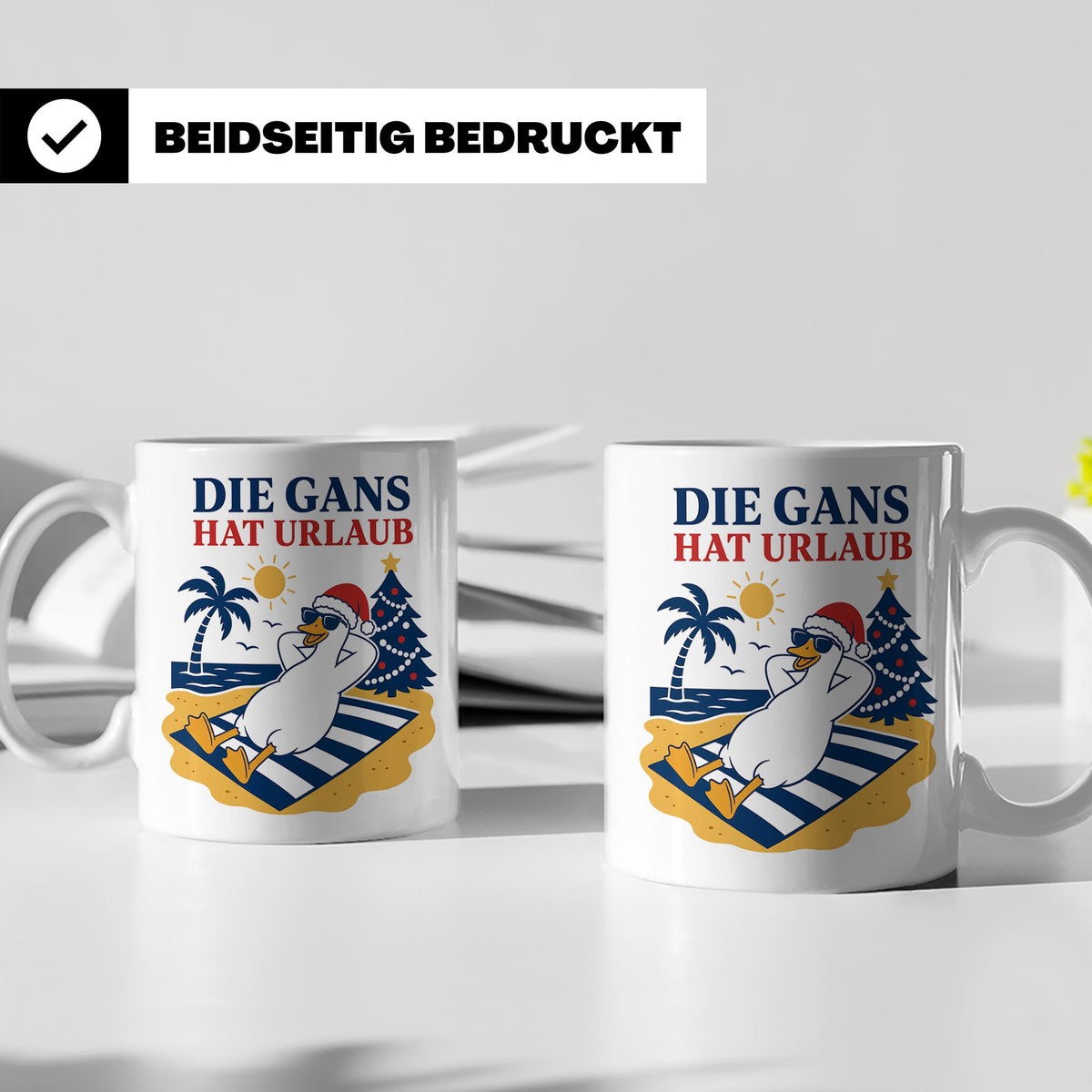 Gans Tasse Die Gans hat Urlaub - Lustiges Geschenk für Veget – Weiß [farbe:weiß]