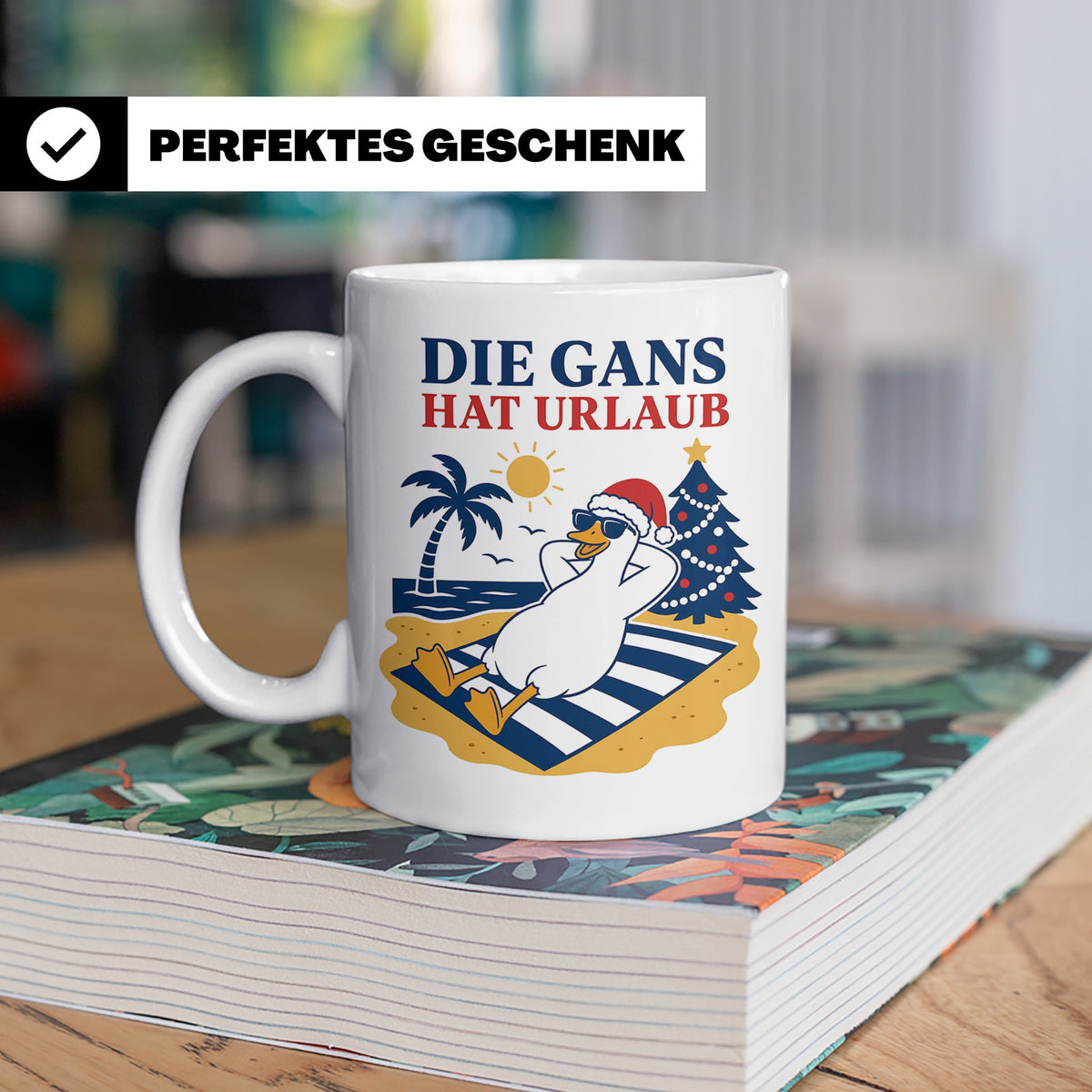Gans Tasse Die Gans hat Urlaub - Lustiges Geschenk für Veget – Weiß [farbe:weiß]