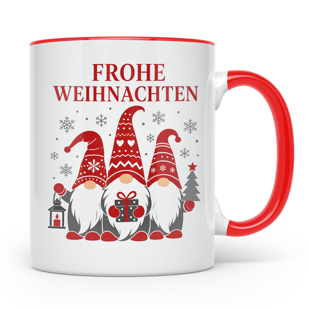 Zwerge Tasse Frohe Weihnachten drei Weihnachtszwerge - Gesch – Rot [farbe:rot]