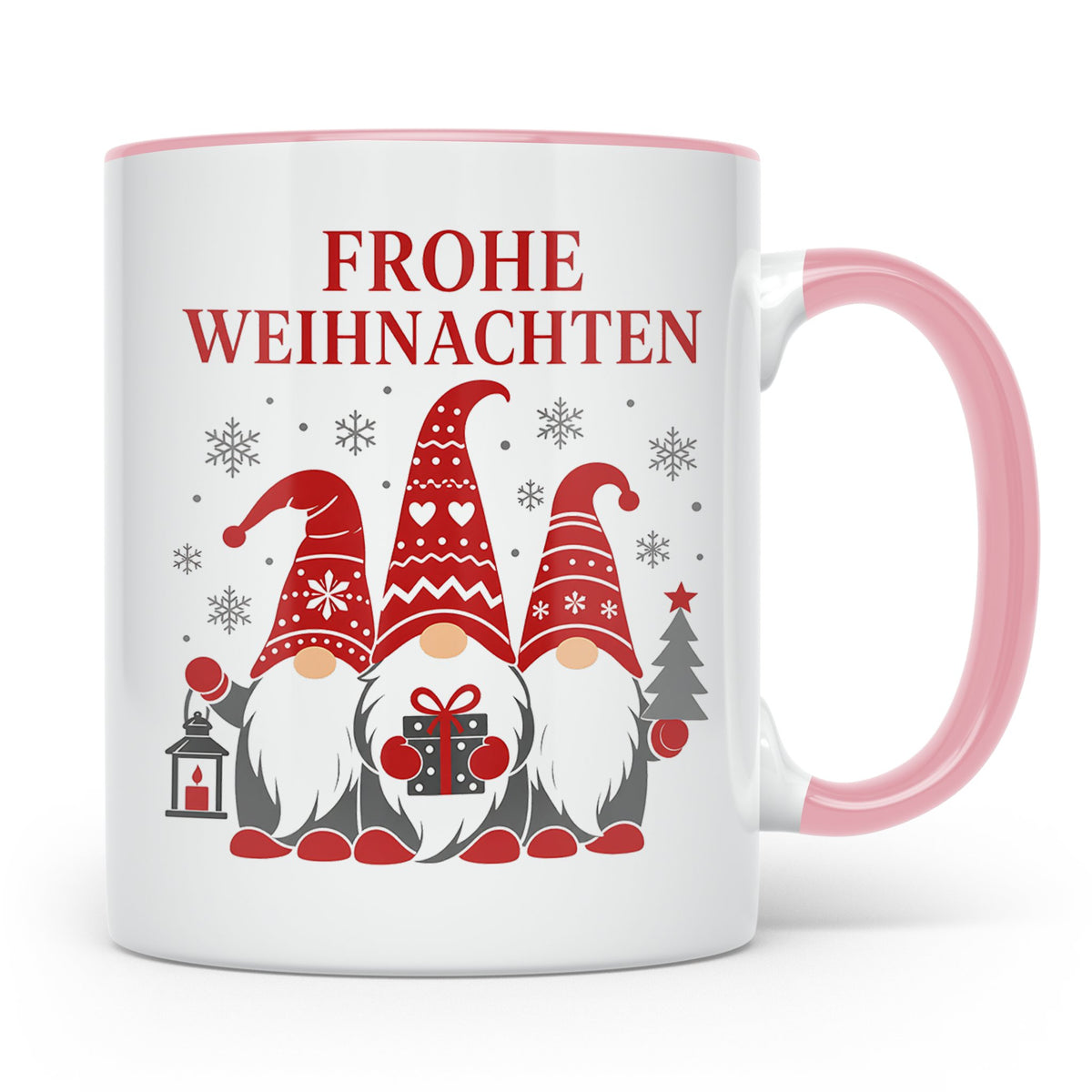 Zwerge Tasse Frohe Weihnachten drei Weihnachtszwerge - Gesch – Rosa [farbe:rosa]