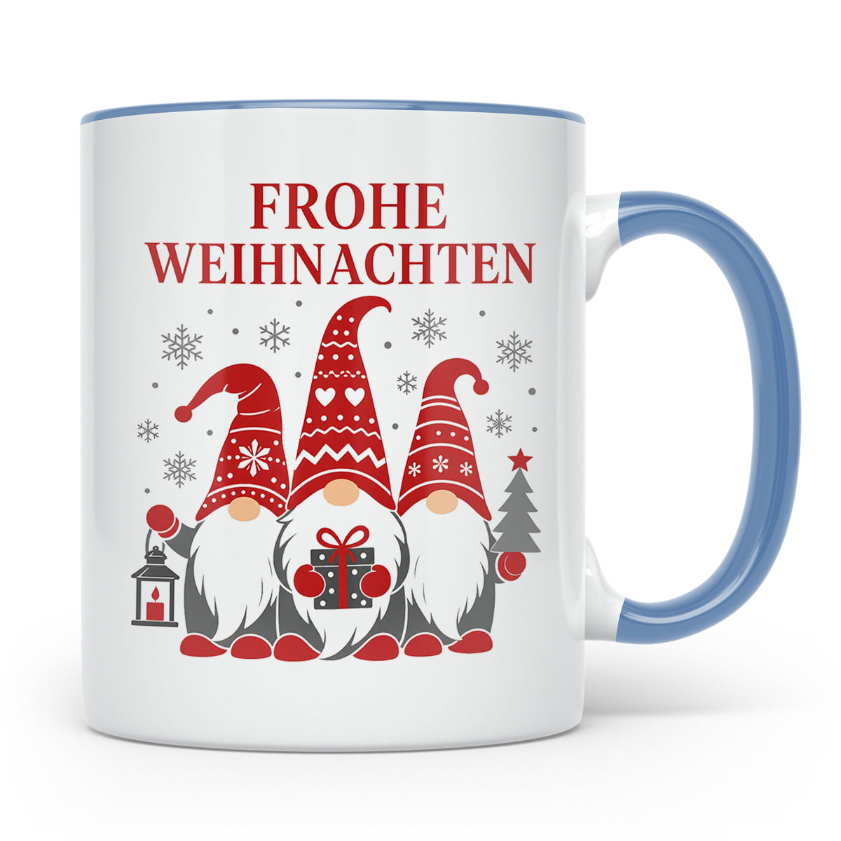 Zwerge Tasse Frohe Weihnachten drei Weihnachtszwerge - Gesch – Blau [farbe:blau]