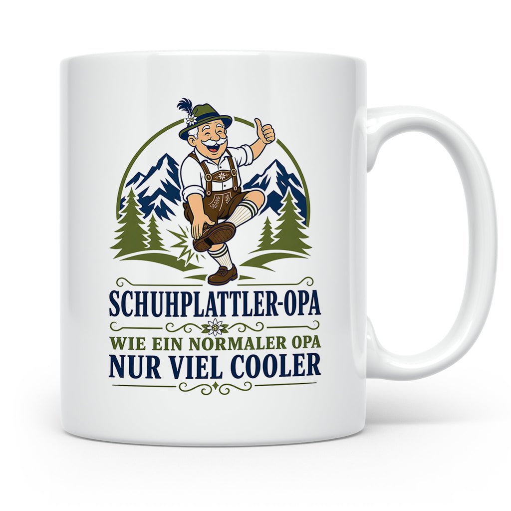 Schuhplattler Opa Tasse Wie ein normaler Opa nur viel cooler – Weiß [farbe:weiß]