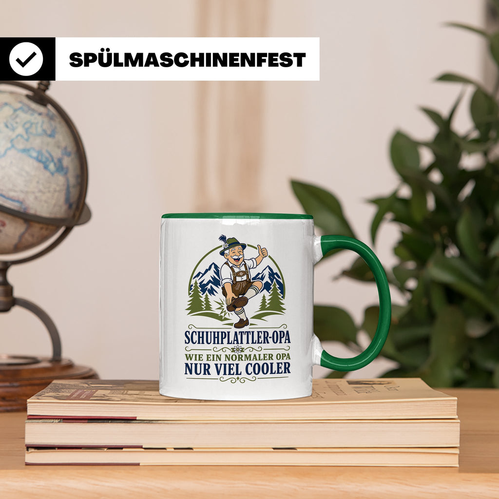 Schuhplattler Opa Tasse Wie ein normaler Opa nur viel cooler – Grün [farbe:grün]