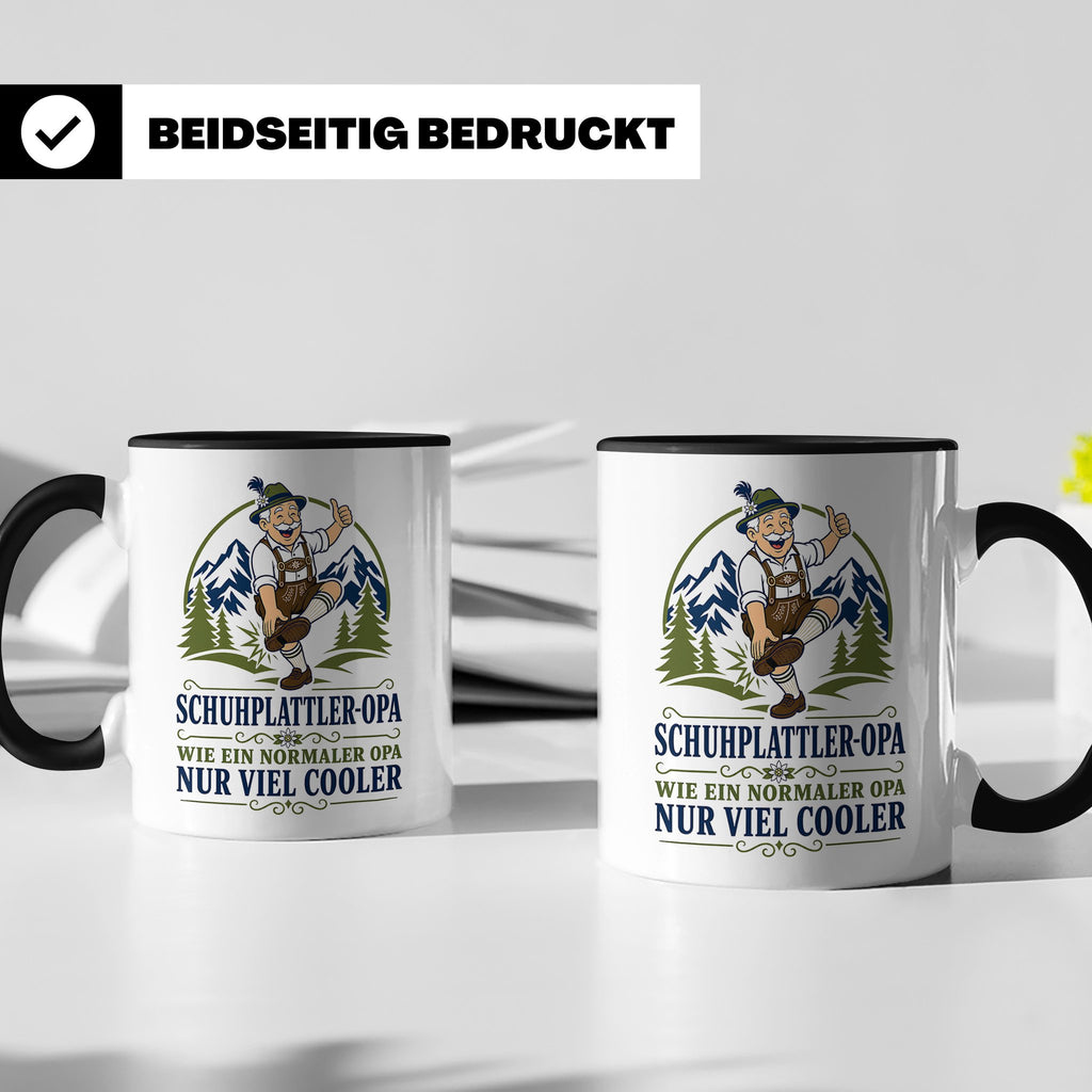 Schuhplattler Opa Tasse Wie ein normaler Opa nur viel cooler – Schwarz [farbe:schwarz]
