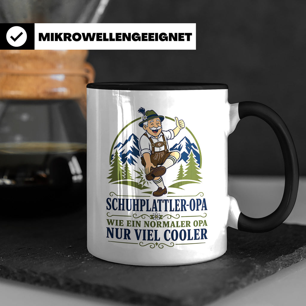 Schuhplattler Opa Tasse Wie ein normaler Opa nur viel cooler – Schwarz [farbe:schwarz]