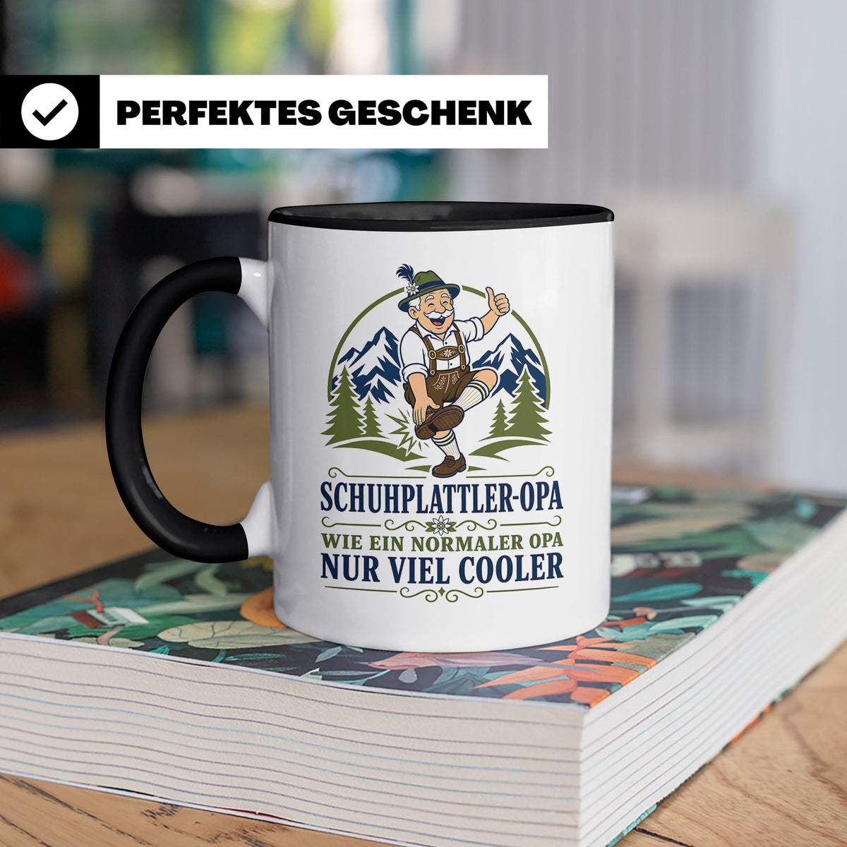 Schuhplattler Opa Tasse Wie ein normaler Opa nur viel cooler – Schwarz [farbe:schwarz]
