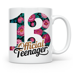 Official Teenager Tasse 13. Geburtstag Mädchen Floral - Teen – Weiß [farbe:weiß]