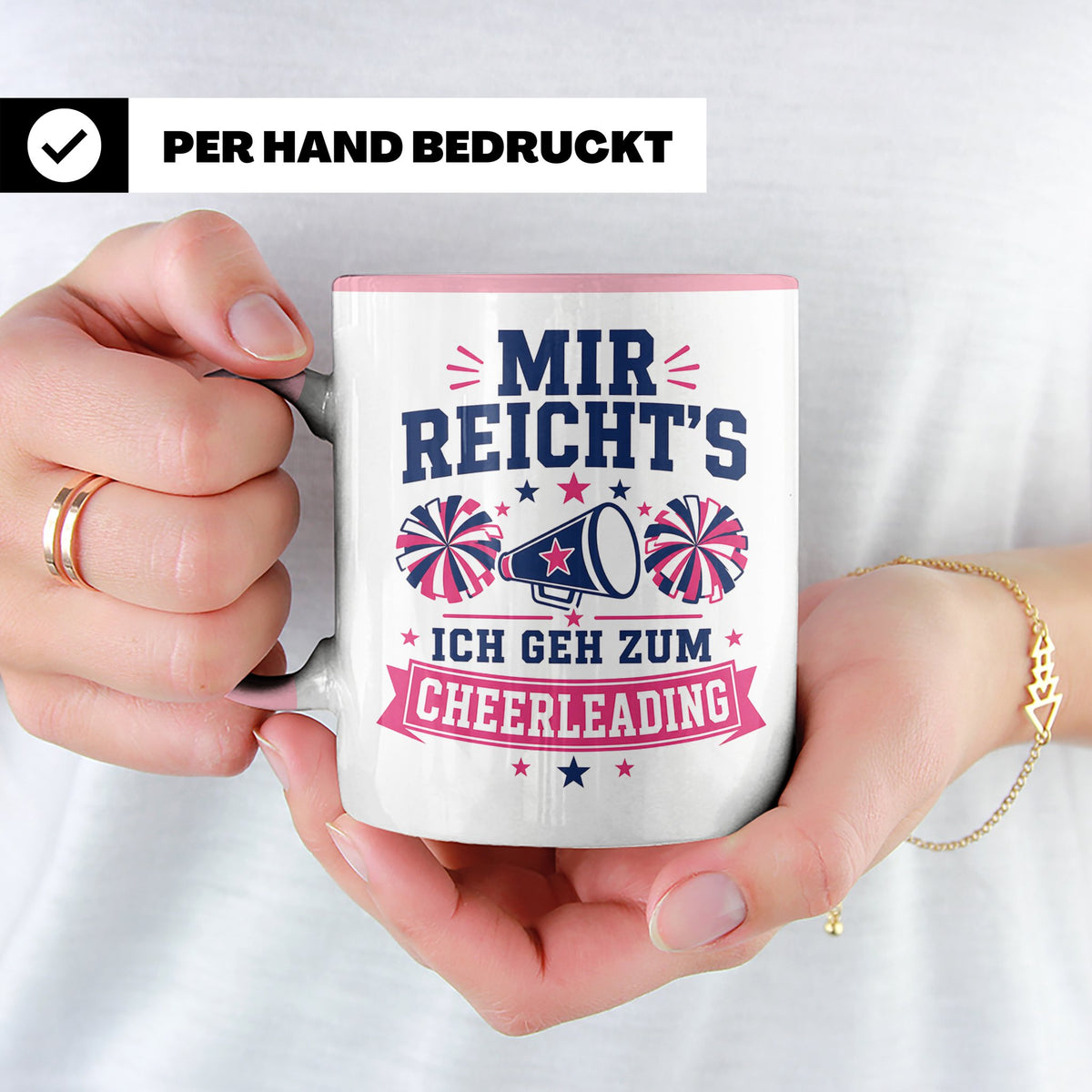 Cheerleading Tasse Mir reichts ich geh zum Cheerleading - Ge – Rosa [farbe:rosa]