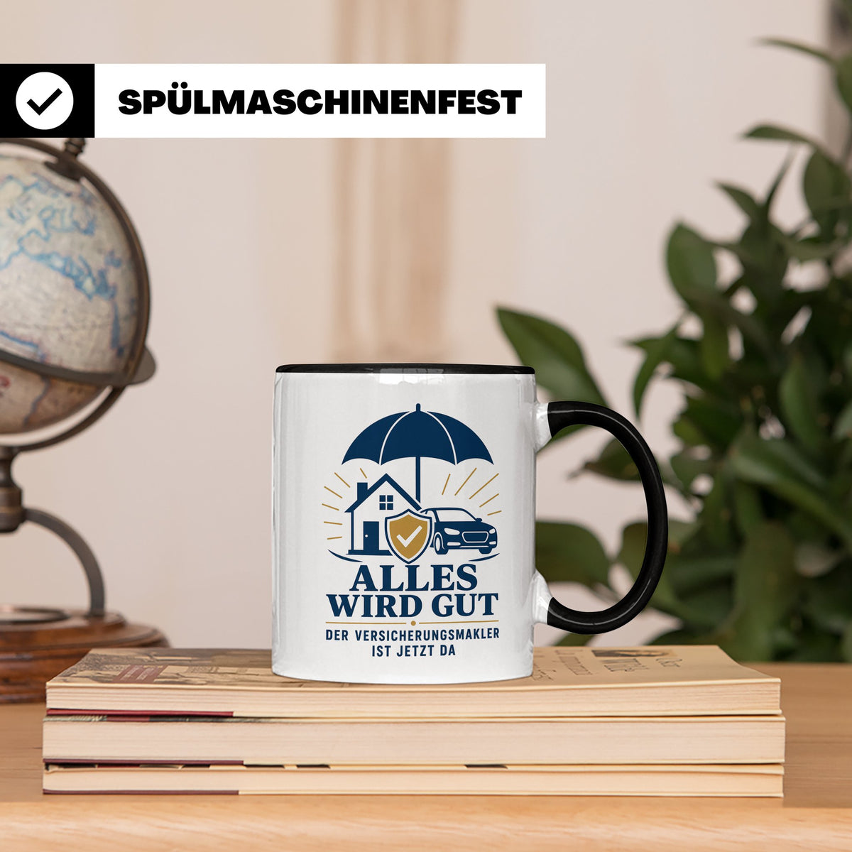 Versicherungsmakler Tasse Alles wird gut der Versicherungsma – Schwarz [farbe:schwarz]
