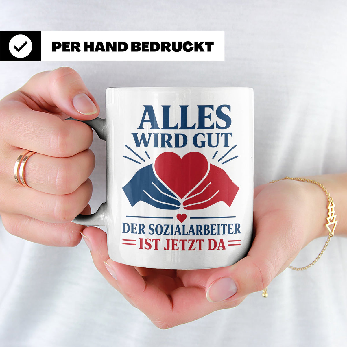 Sozialarbeiter Tasse Alles wird gut der Sozialarbeiter ist j – Weiß [farbe:weiß]