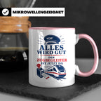 Zugbegleiter Tasse Alles wird gut der Zugbegleiter ist jetzt – Rosa [farbe:rosa]