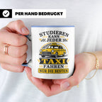 Taxifahrer Tasse Studieren kann jeder Taxi fahren nur die Be – Blau [farbe:blau]