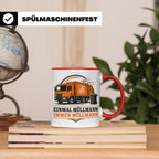 Tasse Einmal Müllmann immer Müllmann - Geschenk für Müllwerk – Rot [farbe:rot]