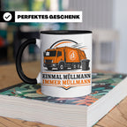 Tasse Einmal Müllmann immer Müllmann - Geschenk für Müllwerk – Schwarz [farbe:schwarz]
