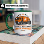 Tasse Einmal Müllmann immer Müllmann - Geschenk für Müllwerk – Grün [farbe:grün]