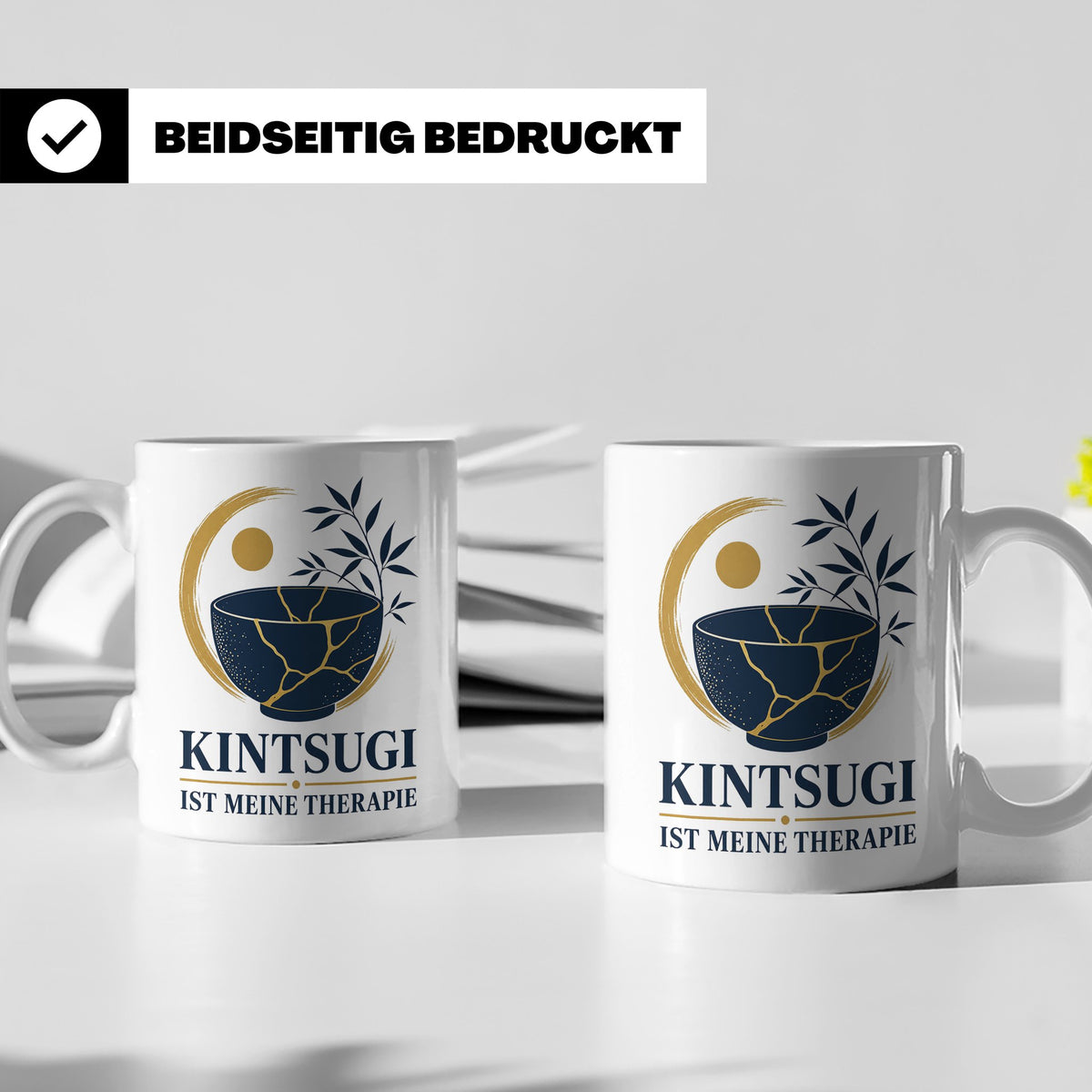 Kintsugi Tasse Kintsugi ist meine Therapie - Geschenk für Ku – Weiß [farbe:weiß]