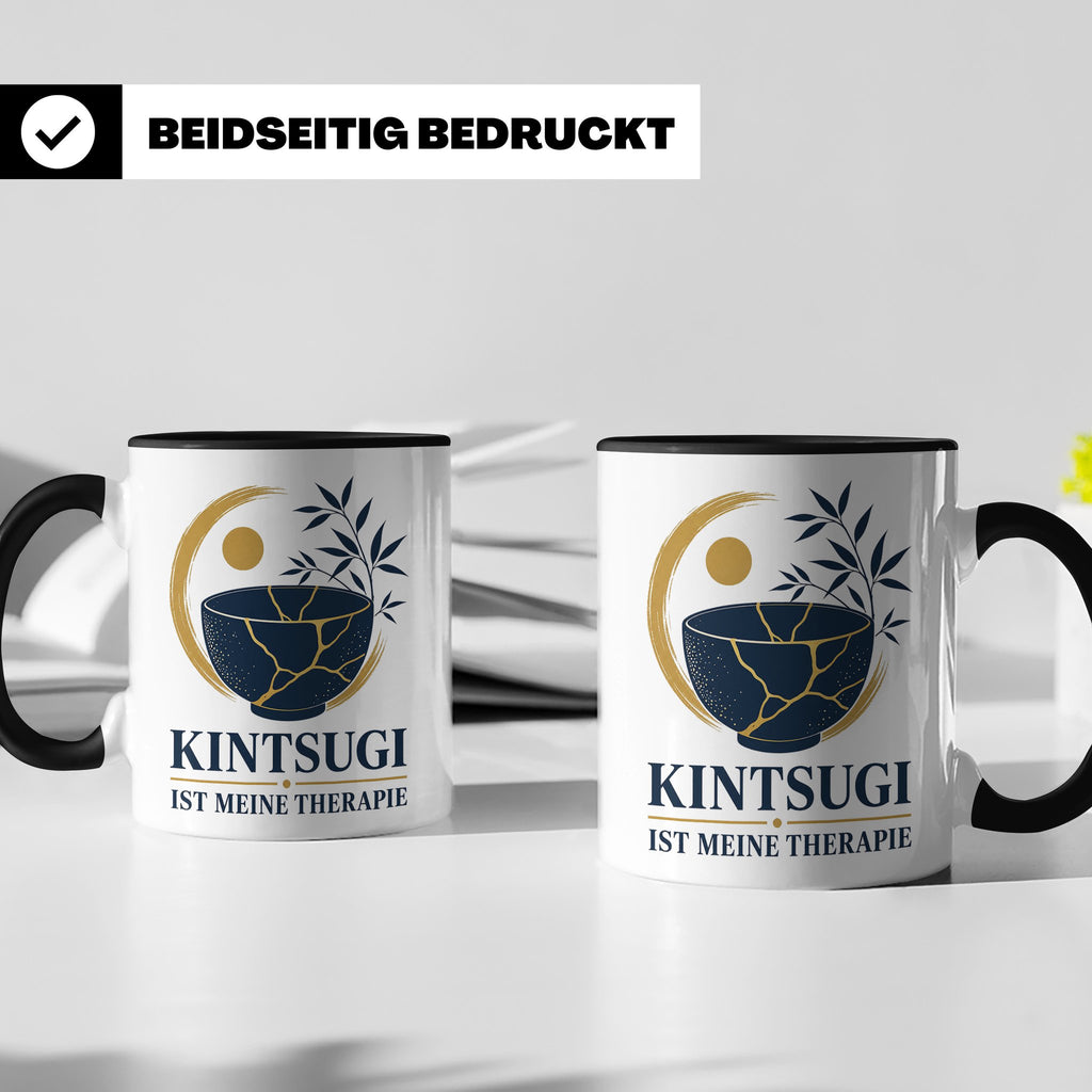 Kintsugi Tasse Kintsugi ist meine Therapie - Geschenk für Ku – Schwarz [farbe:schwarz]