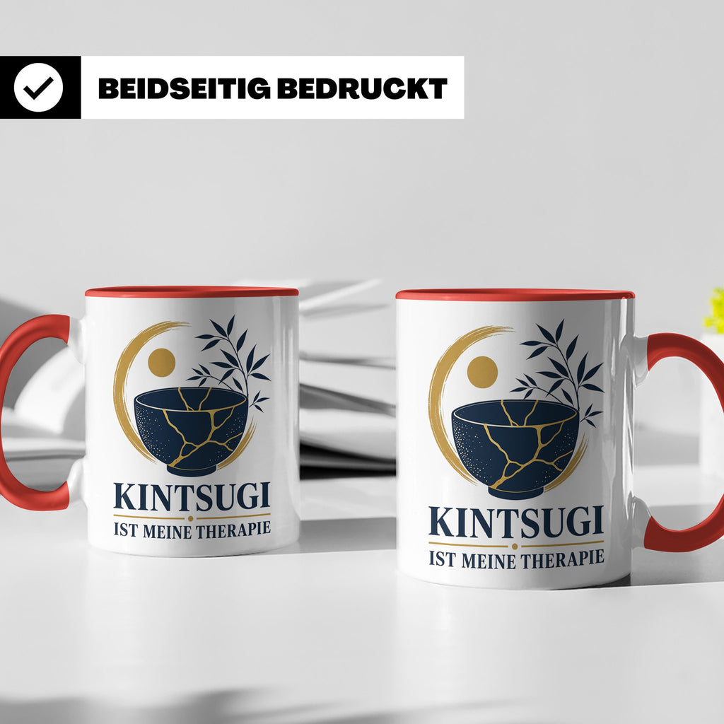 Kintsugi Tasse Kintsugi ist meine Therapie - Geschenk für Ku – Rot [farbe:rot]