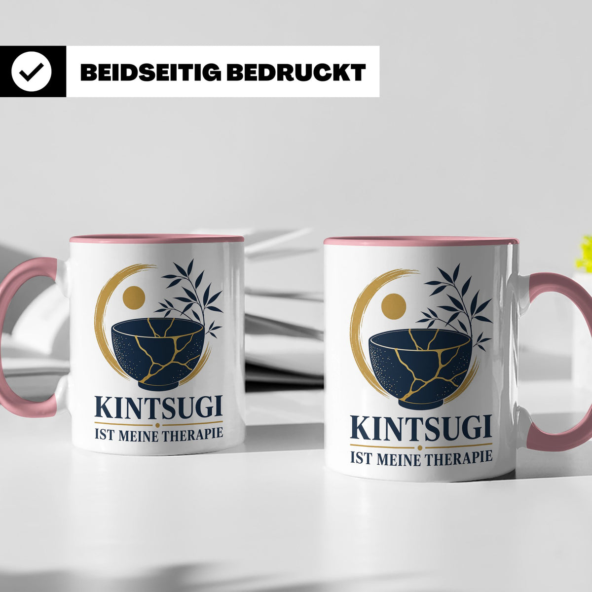 Kintsugi Tasse Kintsugi ist meine Therapie - Geschenk für Ku – Rosa [farbe:rosa]
