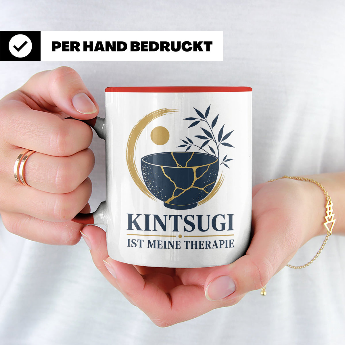 Kintsugi Tasse Kintsugi ist meine Therapie - Geschenk für Ku – Rot [farbe:rot]