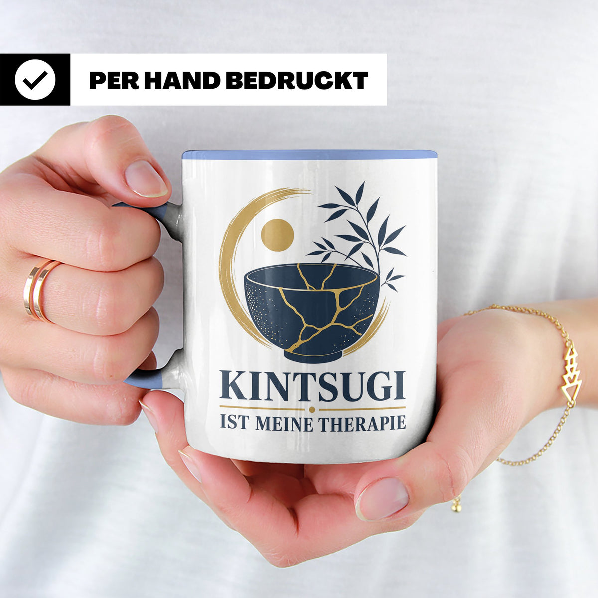 Kintsugi Tasse Kintsugi ist meine Therapie - Geschenk für Ku – Blau [farbe:blau]