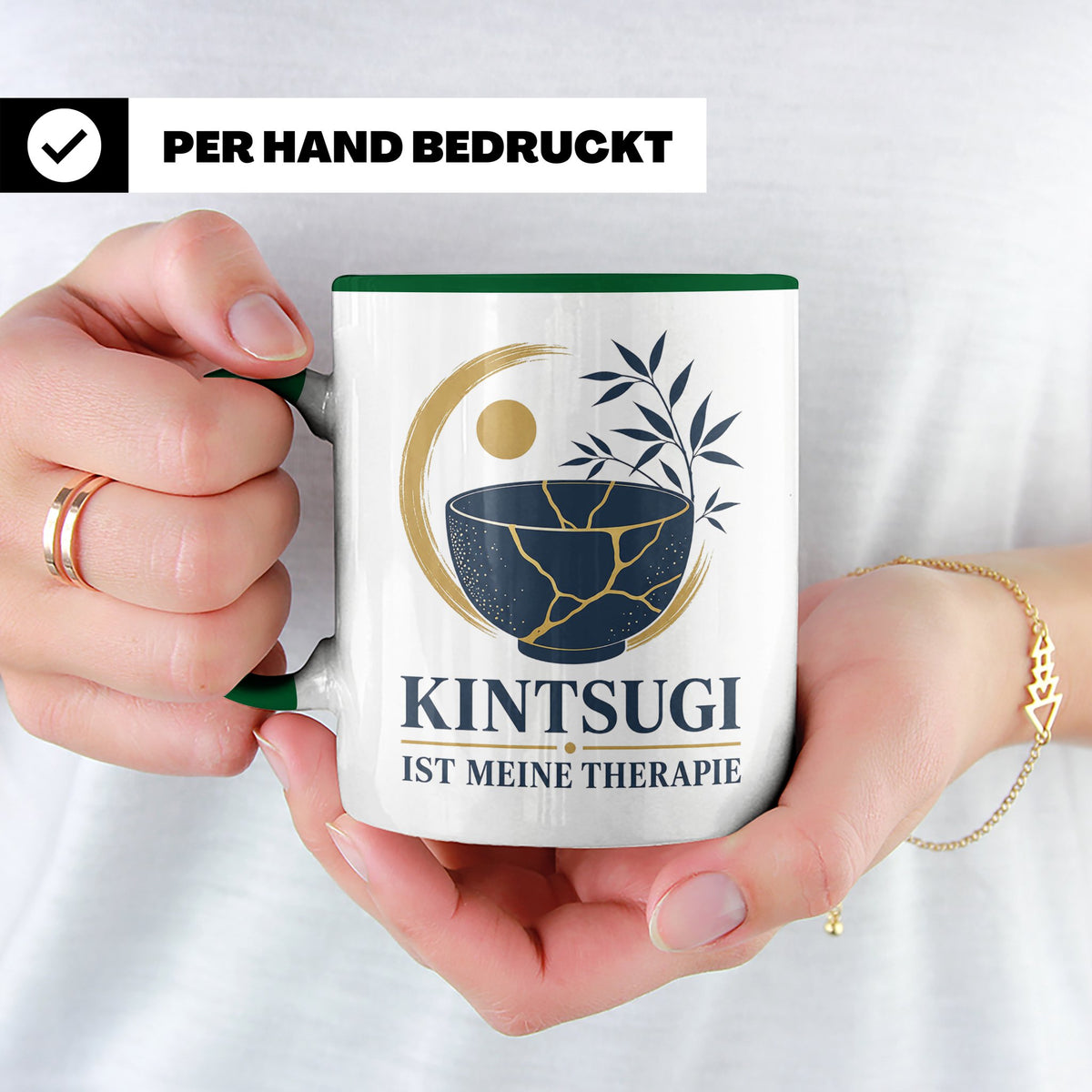 Kintsugi Tasse Kintsugi ist meine Therapie - Geschenk für Ku – Grün [farbe:grün]