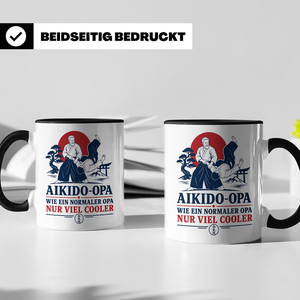 Aikido Opa Tasse Wie ein normaler Opa nur viel cooler - Gesc – Schwarz [farbe:schwarz]