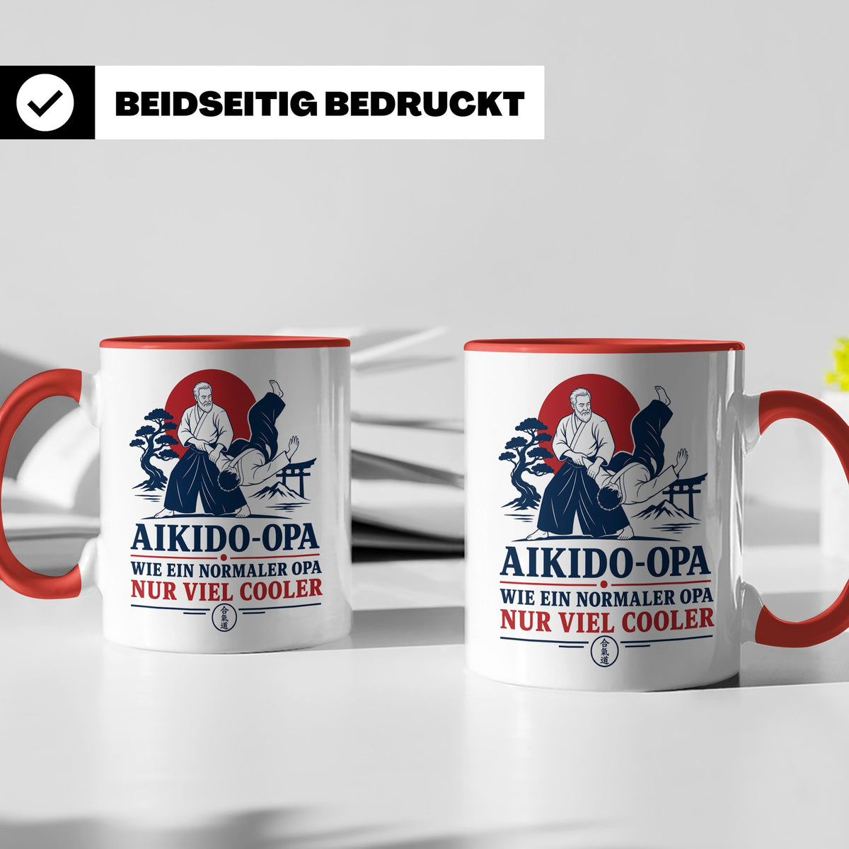 Aikido Opa Tasse Wie ein normaler Opa nur viel cooler - Gesc – Rot [farbe:rot]