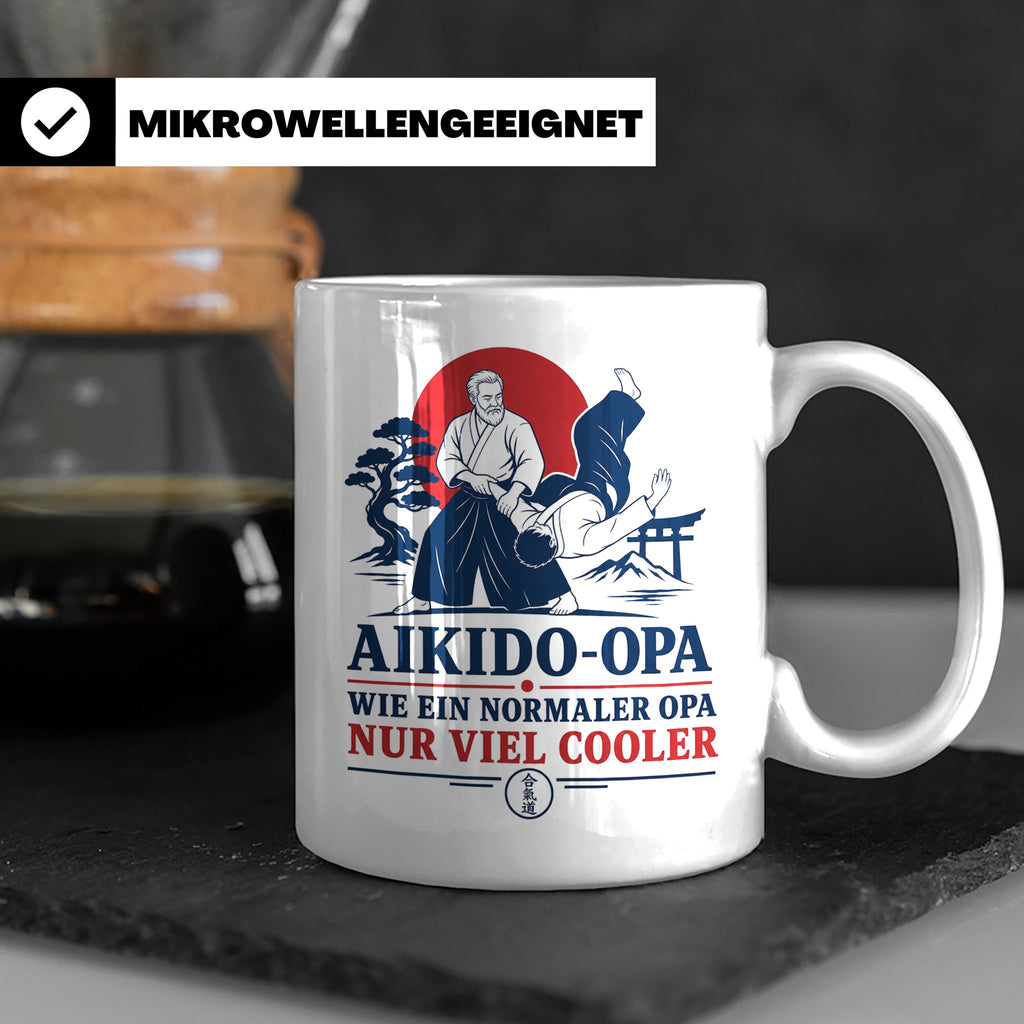 Aikido Opa Tasse Wie ein normaler Opa nur viel cooler - Gesc – Weiß [farbe:weiß]