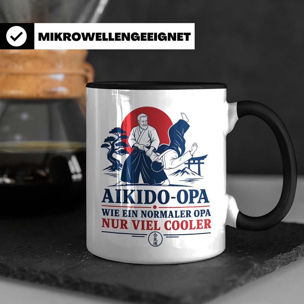 Aikido Opa Tasse Wie ein normaler Opa nur viel cooler - Gesc – Schwarz [farbe:schwarz]