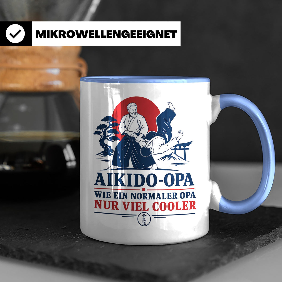 Aikido Opa Tasse Wie ein normaler Opa nur viel cooler - Gesc – Blau [farbe:blau]