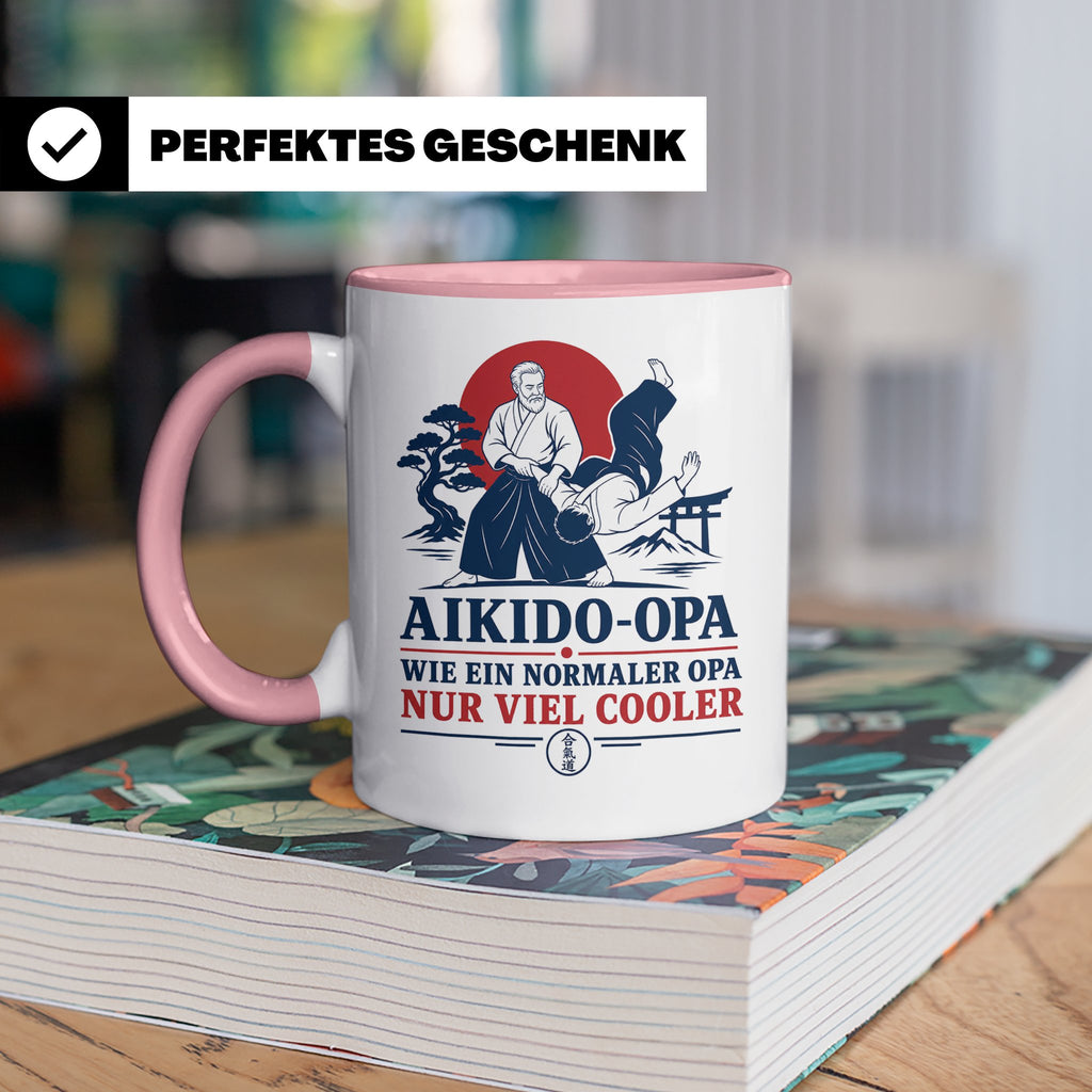 Aikido Opa Tasse Wie ein normaler Opa nur viel cooler - Gesc – Rosa [farbe:rosa]