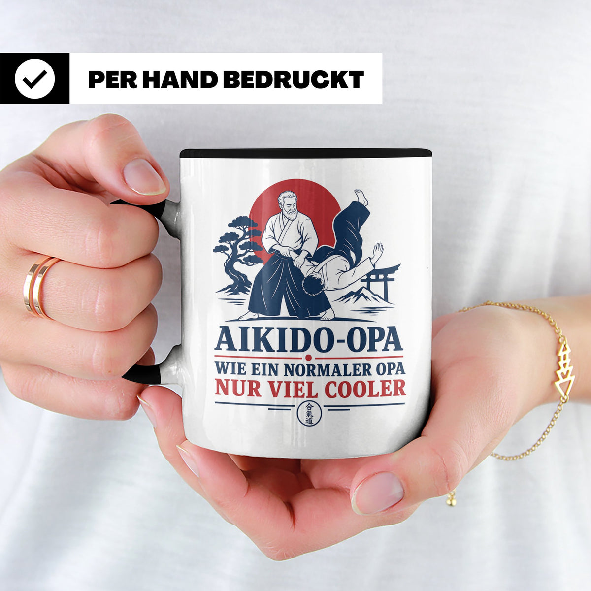 Aikido Opa Tasse Wie ein normaler Opa nur viel cooler - Gesc – Schwarz [farbe:schwarz]