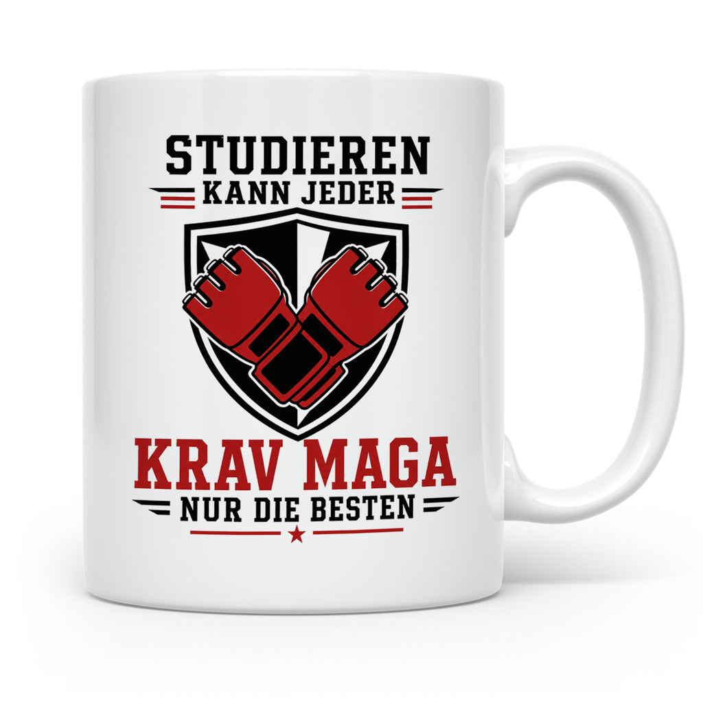 Krav Maga Tasse Studieren kann jeder Krav Maga nur die Beste – Weiß [farbe:weiß]