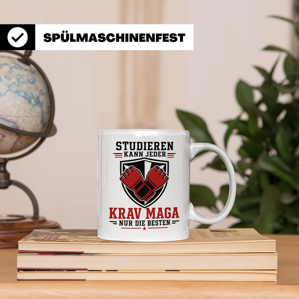 Krav Maga Tasse Studieren kann jeder Krav Maga nur die Beste – Weiß [farbe:weiß]