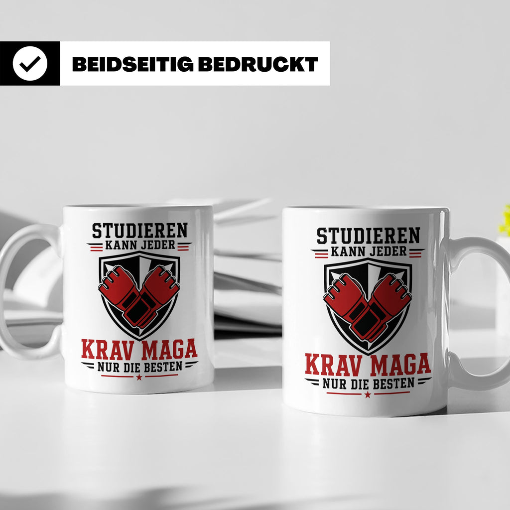 Krav Maga Tasse Studieren kann jeder Krav Maga nur die Beste – Weiß [farbe:weiß]