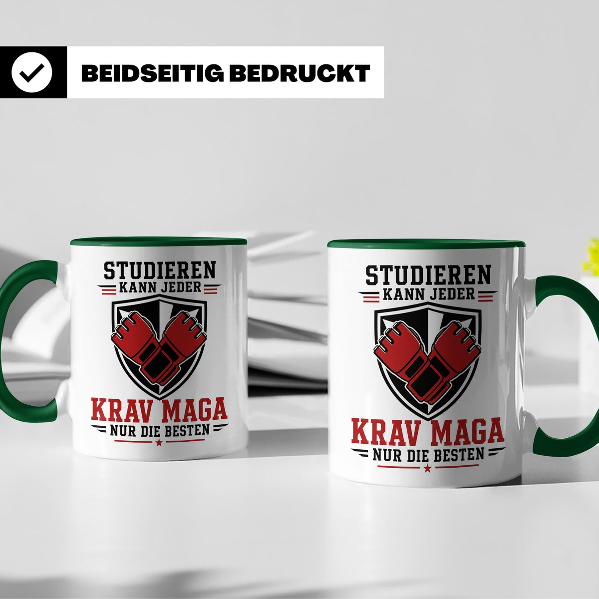 Krav Maga Tasse Studieren kann jeder Krav Maga nur die Beste – Grün [farbe:grün]