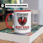 Krav Maga Tasse Studieren kann jeder Krav Maga nur die Beste – Rot [farbe:rot]