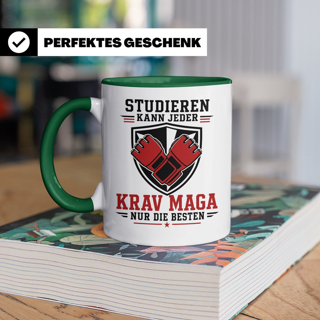 Krav Maga Tasse Studieren kann jeder Krav Maga nur die Beste – Grün [farbe:grün]