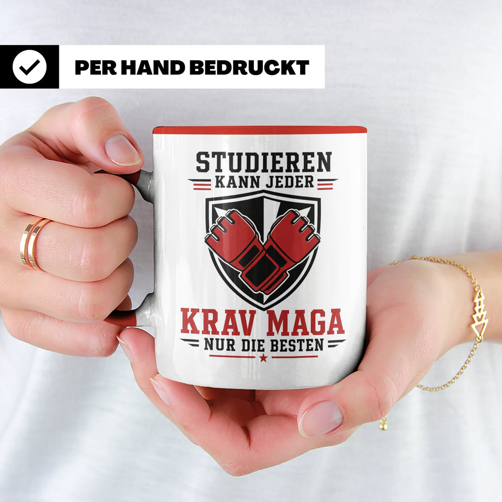 Krav Maga Tasse Studieren kann jeder Krav Maga nur die Beste – Rot [farbe:rot]