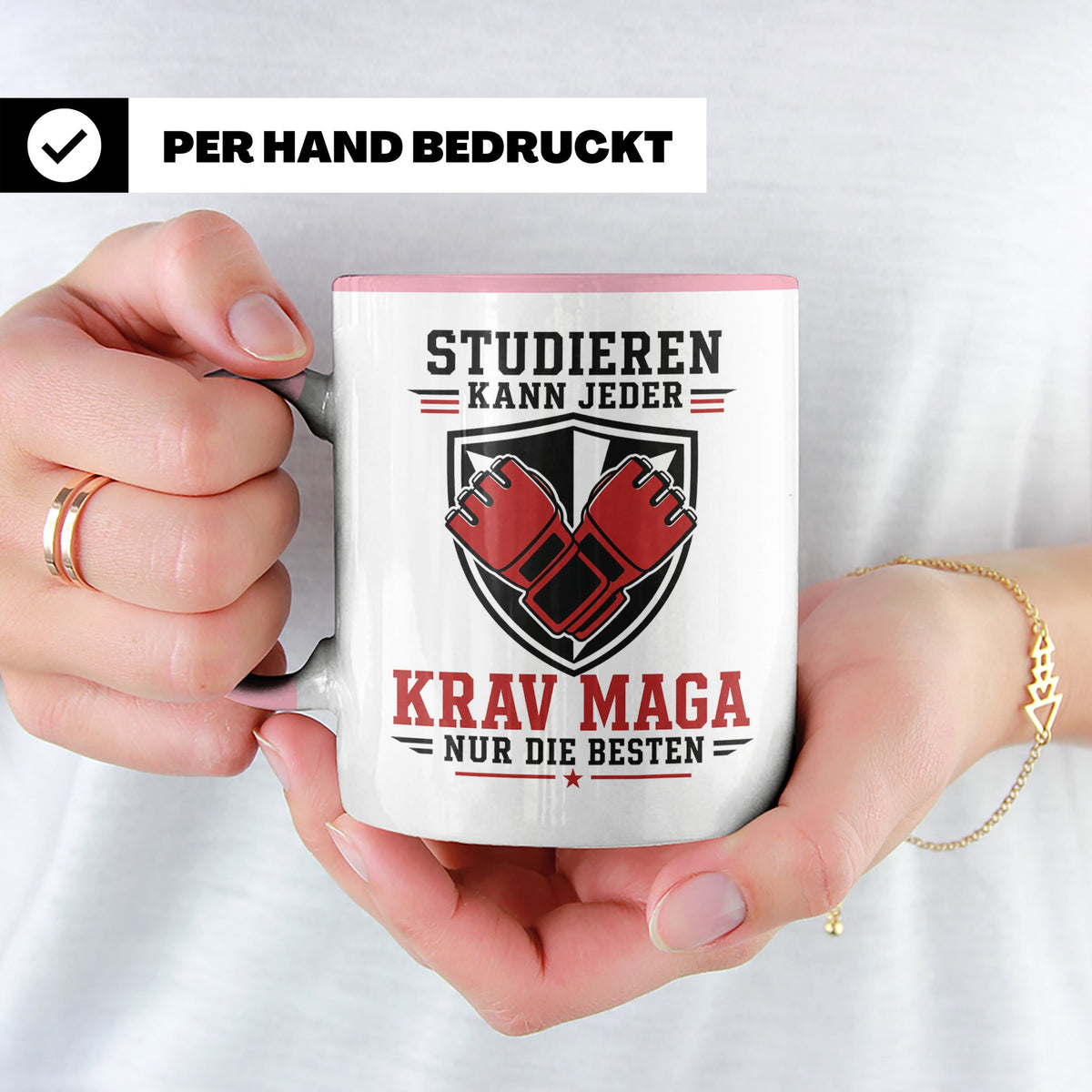 Krav Maga Tasse Studieren kann jeder Krav Maga nur die Beste – Rosa [farbe:rosa]