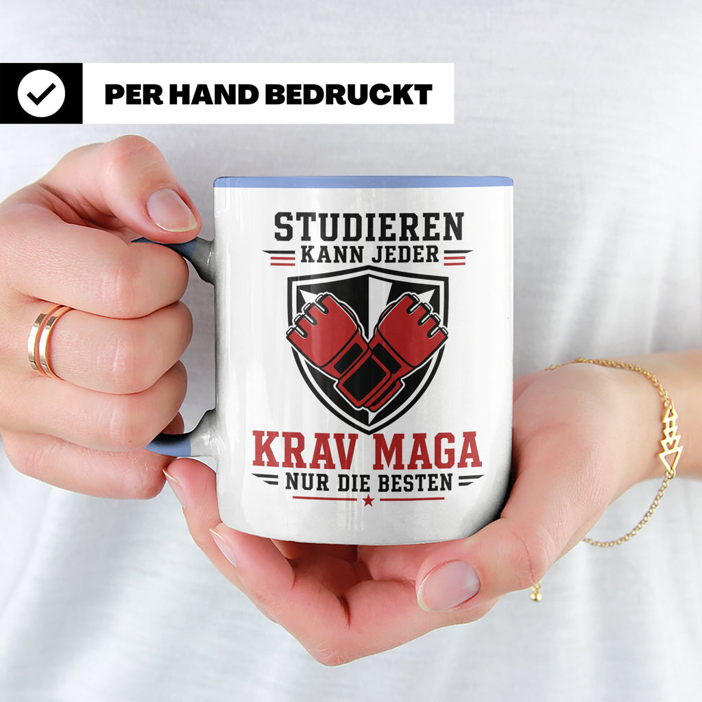Krav Maga Tasse Studieren kann jeder Krav Maga nur die Beste – Blau [farbe:blau]