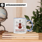 Cello Tasse Mein Herz schlägt für das Cello - Geschenk für C – Blau [farbe:blau]