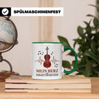 Cello Tasse Mein Herz schlägt für das Cello - Geschenk für C – Grün [farbe:grün]