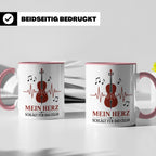 Cello Tasse Mein Herz schlägt für das Cello - Geschenk für C – Rosa [farbe:rosa]