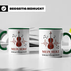 Cello Tasse Mein Herz schlägt für das Cello - Geschenk für C – Grün [farbe:grün]