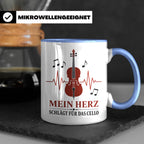 Cello Tasse Mein Herz schlägt für das Cello - Geschenk für C – Blau [farbe:blau]